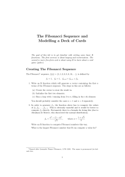 The Fibonacci Sequence and Modelling a Deck of Cards