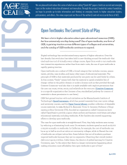 Open Textbooks: The Current State of Play