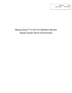 Backup Exec 9.1 for NetWare Servers