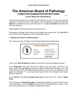 Examination Instruction Booklet