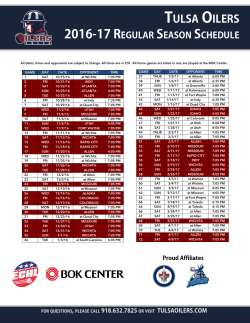 2016-17 regular season schedule