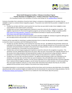 Practice Attestation Form - Maine Health Management Coalition
