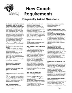 New Coach Requirements