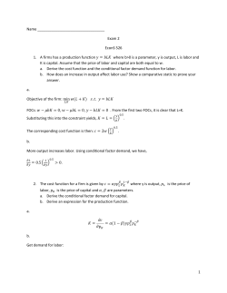 Exam 2 EconS 526 1. A firms has a production