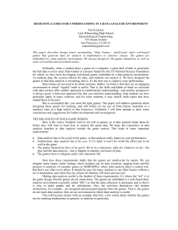 Designing Games for Understanding in a Data Analysis Environment