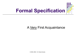 Formal Specification