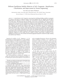 Different Equilibrium Stability Behavior of ScFv Fragments