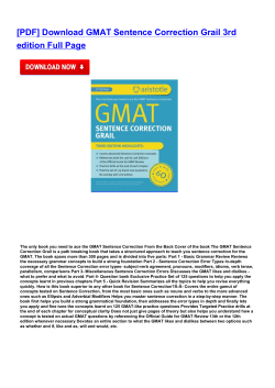 GMAT Sentence Correction Grail 3rd