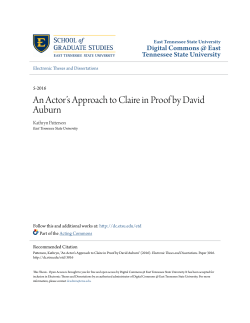 An Actor`s Approach to Claire in Proof by David Auburn