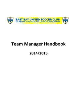 Team Manager Handbook - East Bay United Soccer Club