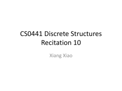CS0441 Discrete Structures Recitation 10