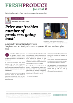Price war `trebles number of producers going bust`