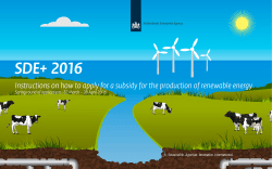 Brochure SDE+ 2016 - Netherlands Enterprise Agency