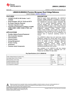 LM4040-N/LM4040Q-N Precision Micropower Shunt Voltage
