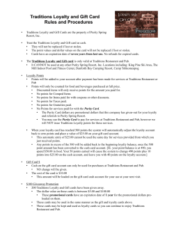Traditions Loyalty and Gift Card Rules and Procedures