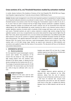 Cross-sections of (n, xn) Threshold Reactions studied by activation