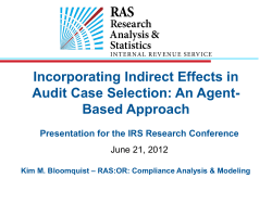Incorporating Indirect Effects in Audit Case Selection: An Agent