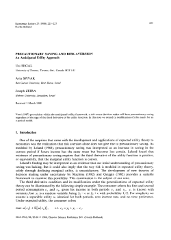 Precautionary saving and risk aversion: An anticipated utility approach