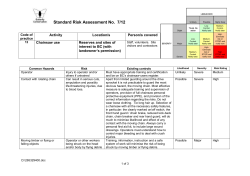 Standard Risk Assessment for Public Events