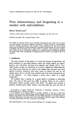 Price indeterminacy and bargaining in a market with indivisibilities