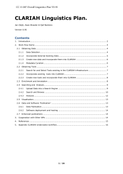 CLARIAH Linguistics Plan.