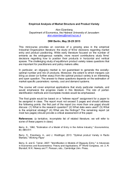 Empirical Analysis of Market Structure and Product Variety