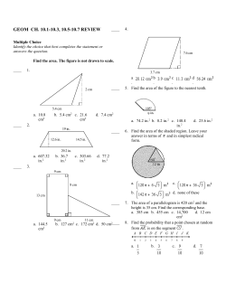 GEOM CH. 10.1-10.3, 10.5-10.7 REVIEW Answer Section