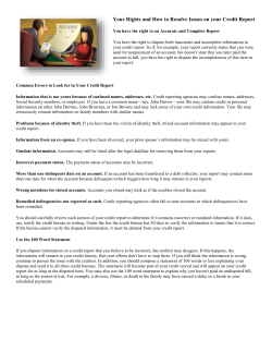 Common Errors to Look for in Your Credit Report