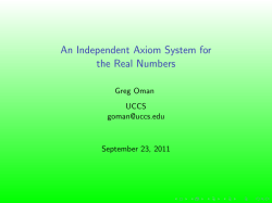An Independent Axiom System for the Real