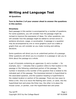 SAT Practice Test 3 Writing and Language Test