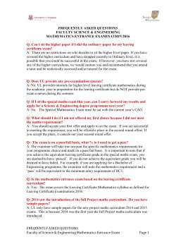 frequently asked questions - science and engineering mathematics