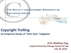 Copyright Trolling (SECRI Barcelona July 10 2014)