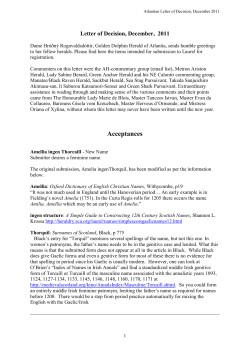 Letter of Decision, December, 2011