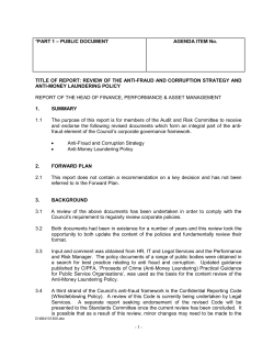 Review of the Anti-fraud and Corruption Strategy and Anti