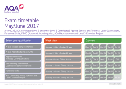 Timetables A-level Exam timetable May/June 2017