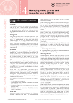 Managing videos games and computer use in OSHC