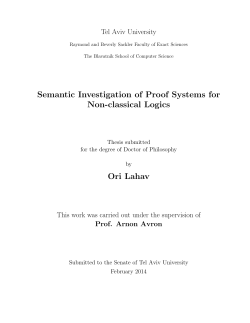 Semantic Investigation of Proof Systems for Non