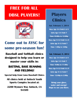 FREE FOR ALL DBSL PLAYERS! Players Clinics