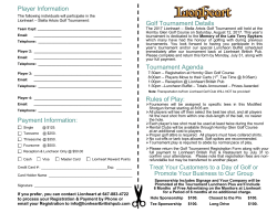 Golf Tournament Details Tournament Agenda Rules of Play
