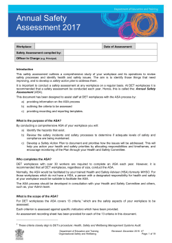 Annual Safety Assessment Template 2017