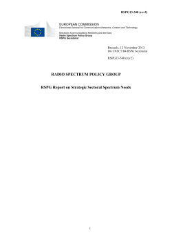 RADIO SPECTRUM POLICY GROUP RSPG Report on Strategic