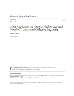 Labor Relations in the National Hockey League