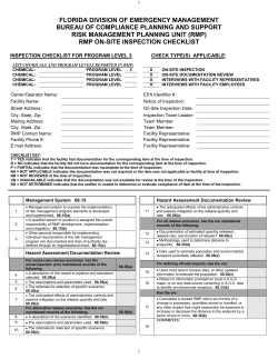 112(r) Inspection Checklist - Florida Division of Emergency
