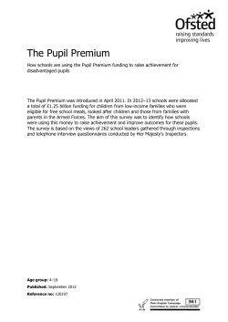 The pupil premium