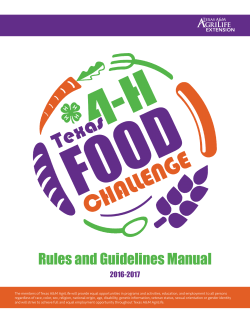 Food Challenge Manualpdf - Texas 4-H