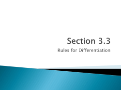 3.3 Rules for Differentiation