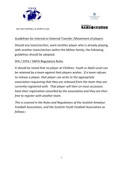 Guidelines for Internal or External Transfer /Movement of players