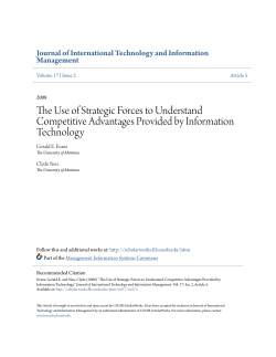 The Use of Strategic Forces to Understand Competitive Advantages