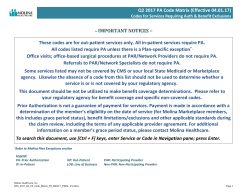 Q2 2017 PA Code Matrix