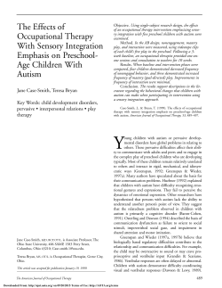 The Effects of Occupational Therapy With Sensory Integration